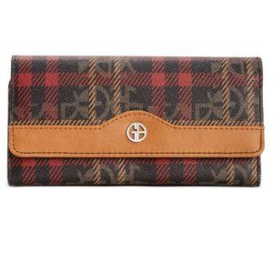 GIANI BERNINI Plaid Block Signature Receipt Wallet